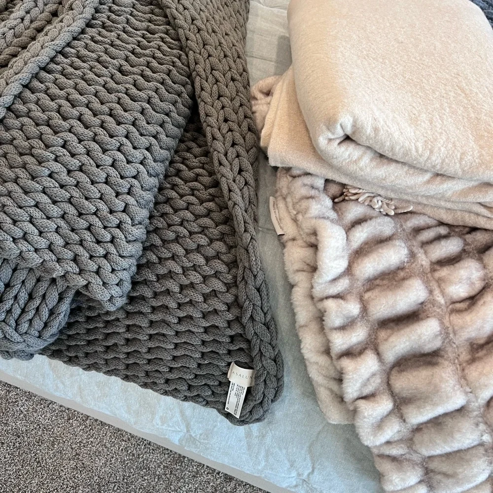 Casaluna for target oversized throw chunky knit 50x70 like new gray